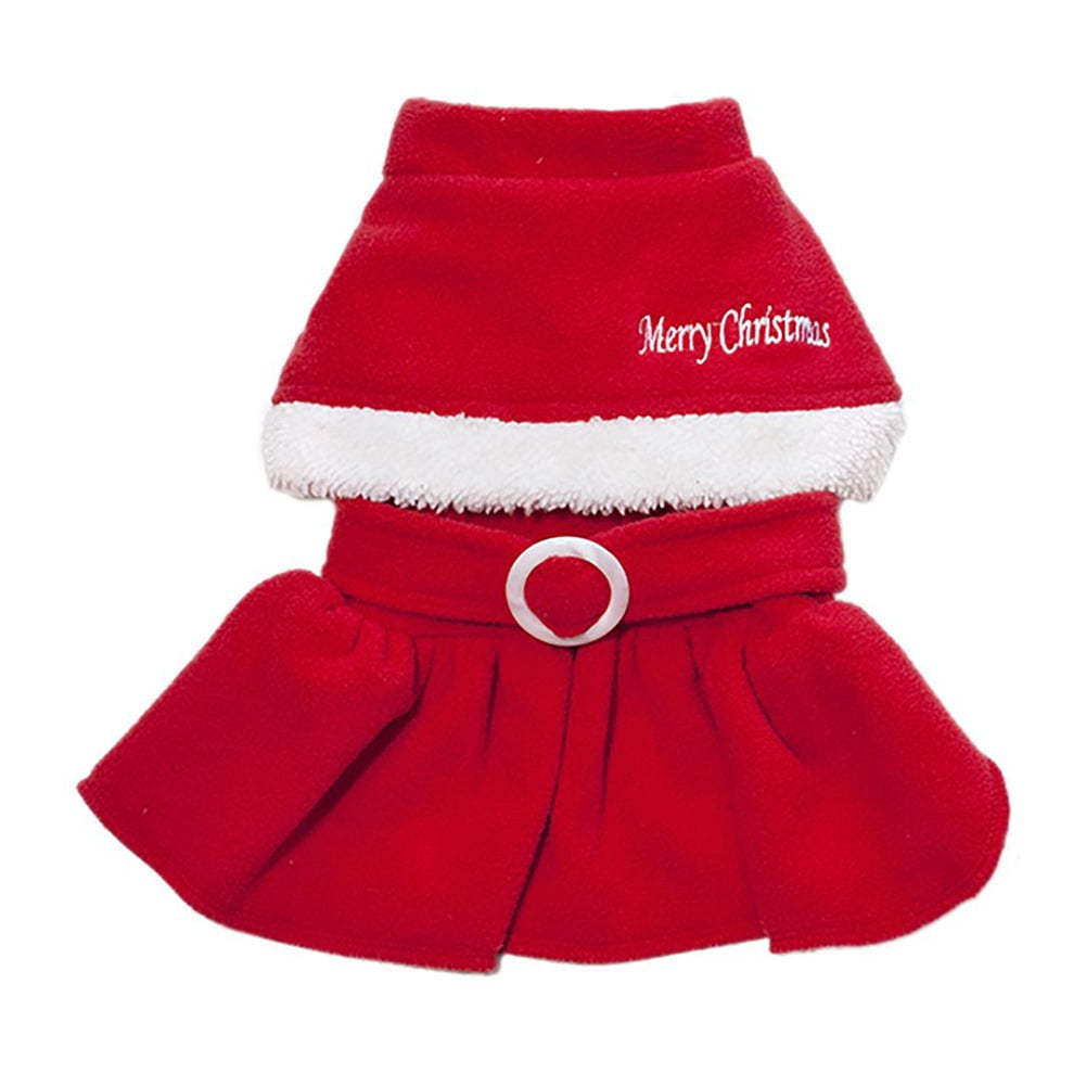 Dog Christmas Costume Puppy Dress, Santa Claus Pet Clothes Velvet Skirt  Winter Outfit for Small Medium Dogs Cats, Dog Thermal Shirt Warm Coat Xmas  Clothing Holiday Apparel Cute Dresses - Walmart.com