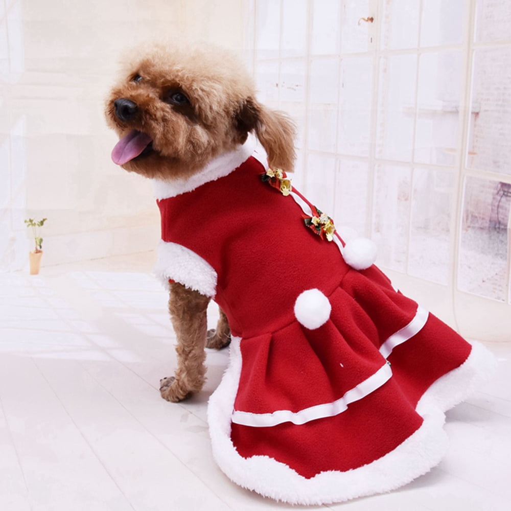 Festive Red Christmas Dog Dress With Bell & Bowtie - Xmas Tulle Santa Outfit For Medium Dogs, Cats, And Puppies Festive Red Christmas Dog Dress With Bell & Bowtie - Xmas Tulle Santa Outfit For Medium Dogs, Cats, And Puppies
