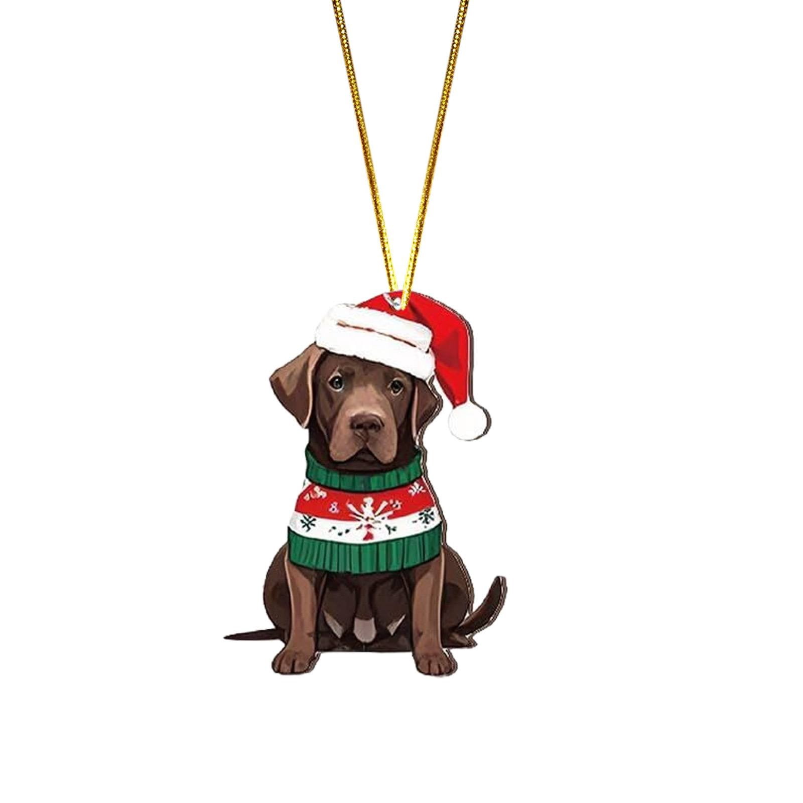 Dog Christmas Ornaments Acrylic Puppy Tree Hanging Ornaments Cute Xmas — free download