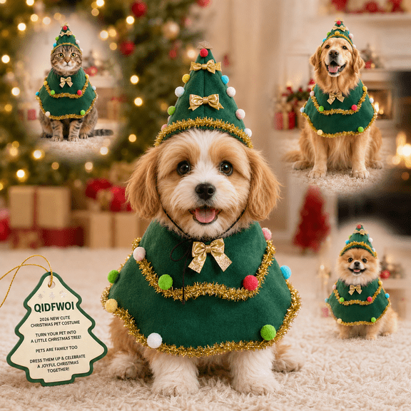 Dog Christmas Outfit Costume Small Clothes Tree Xmas Puppy Girl Pajamas Pet Elf Santa Dress Buddy the Boy Accessories Funny Cat Holiday Sweater Extra