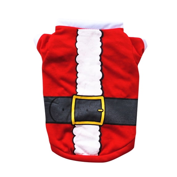 Dog Christmas Outfit, Small Dog Shirt, Dog Sweater for Small Dogs, Dog Clothes for Small Dogs, Warm Dog Winter Clothes, Red Santa Themed Pet Apparel, 1 Pack