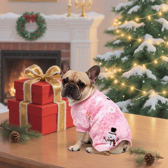 Dog Christmas Pajamas, Small Dogs Christmas Outfit Soft Warm Pet Clothes Soft Puppy_Onesies_Pjs Dog Pajamas Pet Coat Cat Apparel Comfy Doggie Jumpsuit Christmas Gifts(#G01,S)