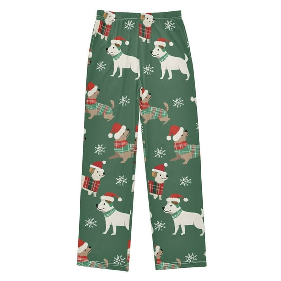 Dog Christmas Snowflake Boys Pajama Pants Soft and Lightweight Elastic Waistband Children's Pajama Pants
