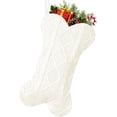 thumbnail image 1 of Dog Christmas Stocking, 16 Inch Large Double Side Knitted Christmas Stocking for Dogs, Bone Shaped Hanging Dog Stocking for Dogs Pets (White), 1 of 8
