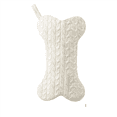 thumbnail image 1 of Dog Christmas Stocking, White Cotton Bone Shape Knit Stocking for Pets, Cotton, 1 of 7