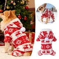 thumbnail image 1 of Dog Christmas Sweater Clothes, Puppy Winter Warm Soft Pajamas, Flannel Onesie PJS for Small Dogs, Pet Holiday Parties Pullover Sweaters cat Doggie boy Girl, 1 of 7