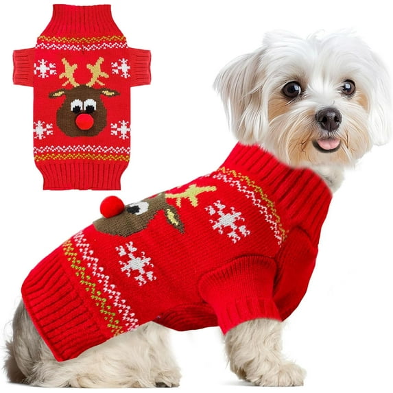 Dog Christmas Sweater, Funny Cute Cartoon Cat Sweaters Jumper, Holiday Dog Clothes Puppy Sweaters, Small Medium Large Dogs Fall Winter Outfits Xmas Dog Costume