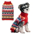 thumbnail image 1 of Dog Christmas Sweater Xmas Pet Clothes Costume Holiday Puppy Jumpers Outfits New Year Gifts for Small Medium Large Dogs (XL, Red), 1 of 8
