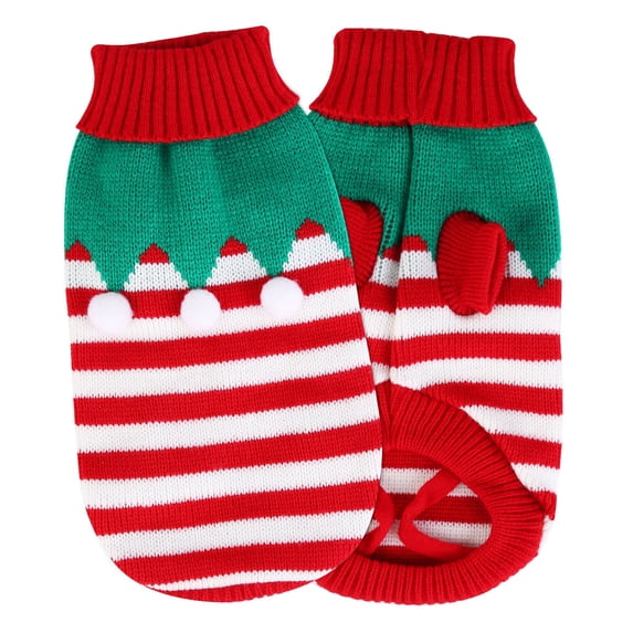 Dog Christmas Sweater, iMounTEK Puppy Knitted Sweaters Holiday Pet Clothes New Year Gifts for Small Medium Dogs Cats, Striped Knitted XL