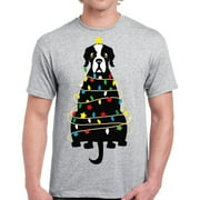 DREAMTEES Dog Christmas Xmas Tree Shirt for Men Tshirt Christmas Party - S M L XL 2XL 3XL 4XL 5XL Xmas Graphic Tee - T-Shirt Christmas Holiday Mens Gift