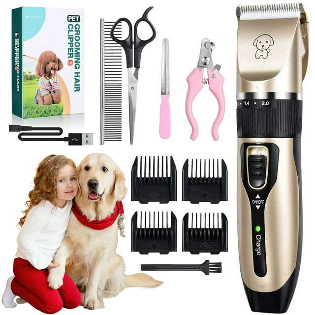 Dog Clippers For Grooming Set 11 PCS ， Low Noise Professional