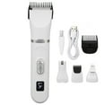 Dog Clippers Grooming Kit 4 Blades Low Noise Cordless Rechargeable Pet Paw Trimmer White