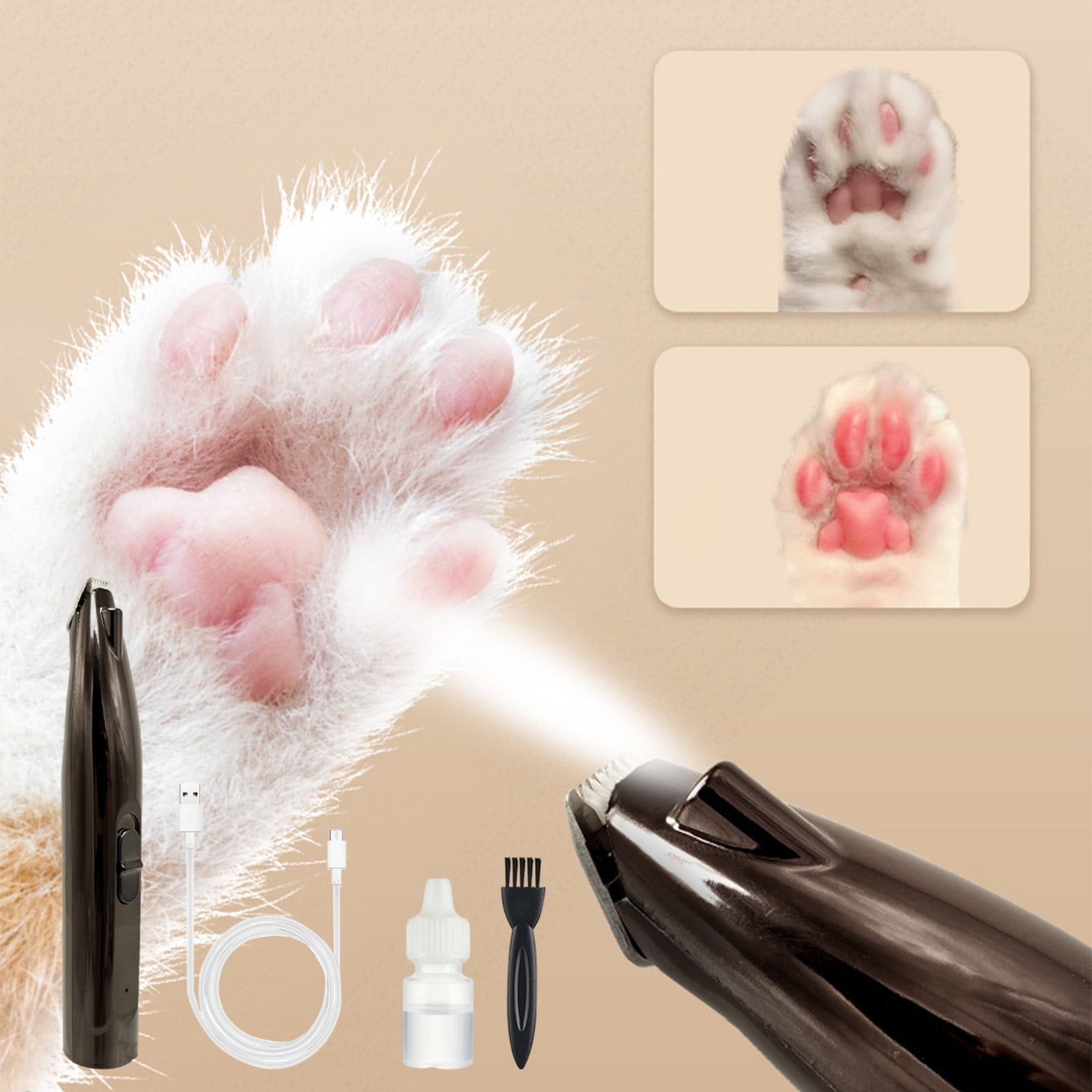Dog Paw Trimmer LEYOUFU Cordless Pet Clippers Low Noise Trimmer