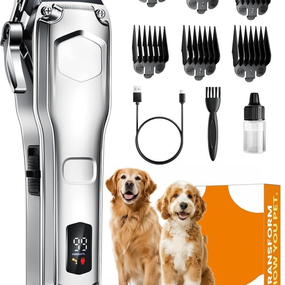 Dog Clippers for Grooming Thick Hair,Low Noise Dogs Grooming Kit with Detachable Stainless Steel Blade,Dog Shaver for Thick/Matted/Knotted/Fine/Wave/Curly Hair,PC18
