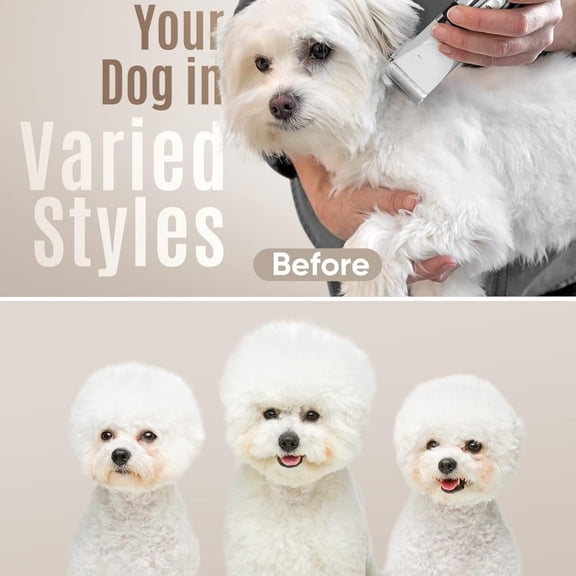 Dog Clippers Low Noise, 2-Speed Quiet Dog Grooming Kit Rechargeable Cordless Pet Hair Clipper Trimmer Shaver for Small and Large Dogs Cats Animals
