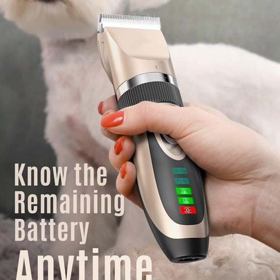 Dog Clippers Low Noise, 2-Speed Quiet Dog Grooming Kit Rechargeable Cordless Pet Hair Clipper Trimmer Shaver for Small and Large Dogs Cats Animals