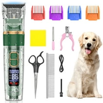 Dog Clippers, Professional Dog Grooming Kit, Low Noise Rechargeable Dog Hair Clipper, Cordless Electric Quiet Pet Clippers Trimmers Set with for Dogs Cats Pets Rabbits