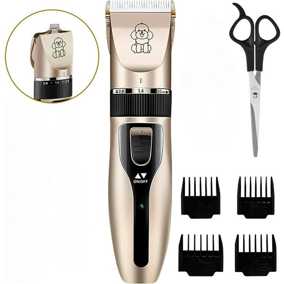 Dog Clippers Professional Heavy Duty Grooming Clipper Low Noise High Power Rechargeable Cordless Pet Tools for Small & Large Dogs Cats Pets with Thick Coats