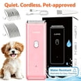 thumbnail image 1 of Dog Clippers, Quiet Washable USB Rechargeable Cordless Dog Grooming, Electric Pets Hair Trimmers Shaver Shears for Dogs and Cats, Pink, 1 of 5