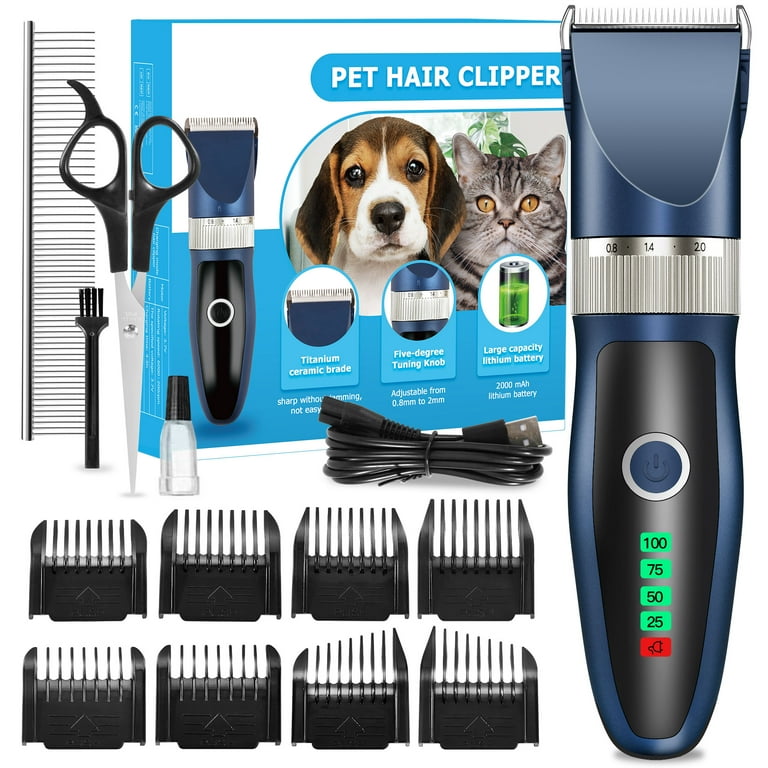 iFanze Dog Grooming Clippers with Hair Trimmer Comb for Dogs and Cats Low Noise Rechargeable Kit Walmart