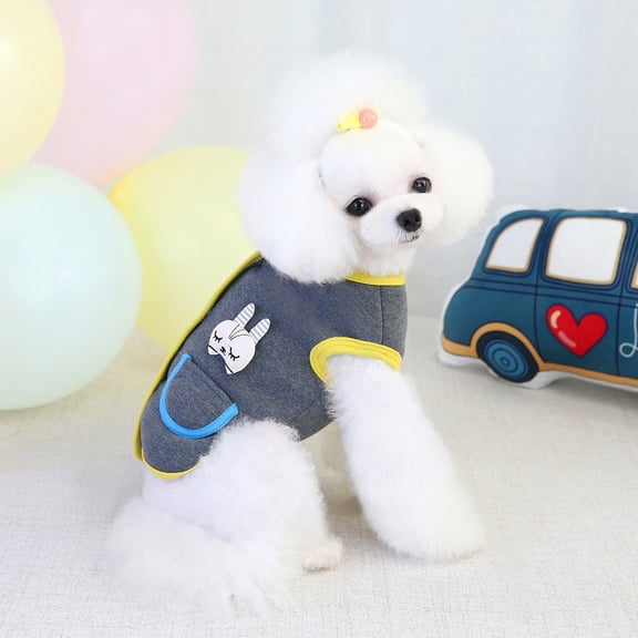 Dog Clothes Cute Rabbit Knit Cardigan Warm Winter Outfit Soft Pet Sweater for Small Medium Puppy, Comfortable Autumn Winter Pet Cardigan Sweater