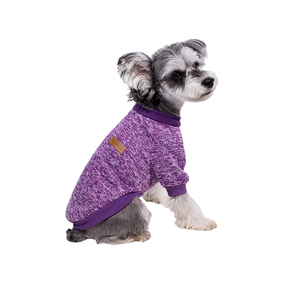Dog Clothes Dog Sweaters for Small Dogs, Pet Dog Classic Sweater, Soft Coat for Small, Medium Dog, Warm Pet Dogs Cat Cloth, Soft Puppy Customes Clothes, Pet Supplies Purple