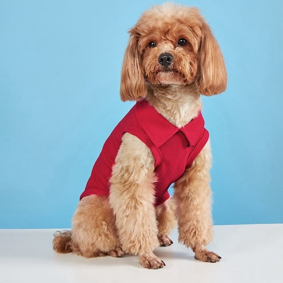 Dog Clothes Lightweight Breathable Dog Polo Shirt Soft Cotton Sleeveless Pet T-Shirt Summer Fashion Outfit for Small Medium Dogs Cats Puppies Daily Wear