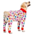 thumbnail image 1 of Dog Clothes Pajamas for Medium Large Dogs Soft Cozy Dog Jumpsuit Full Covered Belly Pet Recovery Suit for Girl Boy Dogs Cuttable (White Colored Skull,28), 1 of 7
