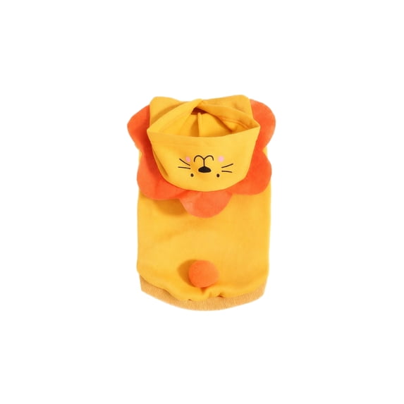 Dog Clothes for Small Dogs, Funny Dog Halloween Costumes, Dog Shark, Pet Halloween Costumes, Yellow Lion Cute Animal Hooded Dog Sweatshirt, Cozy Soft Dog Outfit for Dress Up