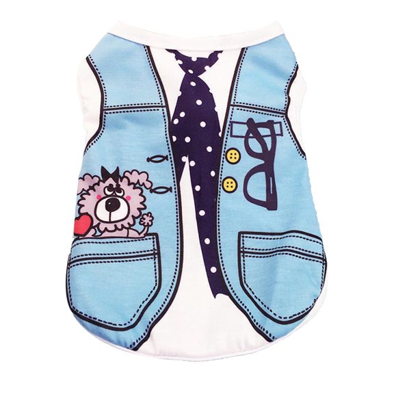 Dog Clothes for Small Dogs Mini Dog Shirts with Cute Patterns, Summer Mesh Pet T-Shirts, Stretchy Puppy Clothes for Small Size and Medium Sized Dogs Like Chihuahua