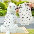 thumbnail image 1 of Dog Clothes Summer Print Girls Straps Dress For Small Dogs Chihuahua Poodle Bow Puppy Sling Dresses Skirt White XS, 1 of 5