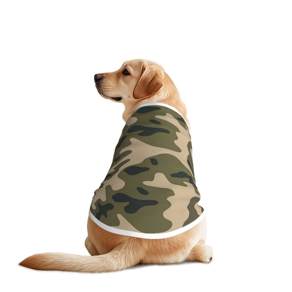 Dog Clothes for Large Dogs, Army Camouflage Pattern Summer Outdoor Camping Dog T Shirts Sleeveless Pet Vest Tank Tops Apparel 5X-Large