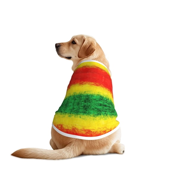 Dog Clothes for Large Dogs, Rastafarian Grunge Summer Outdoor Camping Dog T Shirts Sleeveless Pet Vest Tank Tops Apparel 3X-Large