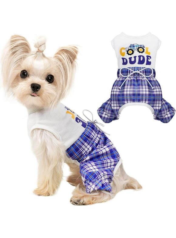 Dog Clothes for Medium Dogs Boy Girl, Dog Pjs Jumpsuit, Soft Material Stretchable Dog Pajamas Onesie, Pet Clothes Dog Costume Apparel