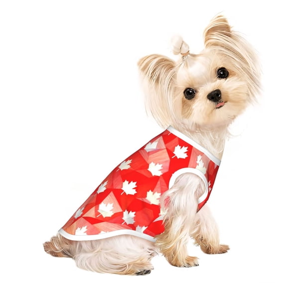 Dog Clothes for Small Dogs Canada Maple Leaf Print Puppy Shirt Breathable Pet Clothing Doggie Clothes Small