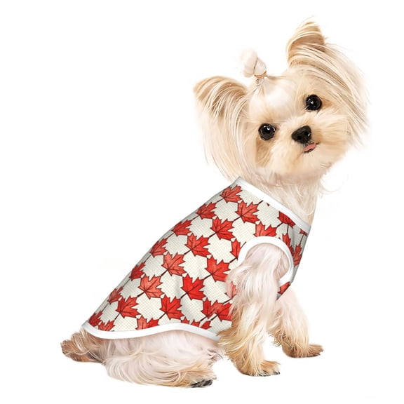 Dog Clothes for Small Dogs Canadian Maple Leaf Flag Puppy Shirt Breathable Pet Clothing Doggie Clothes Large