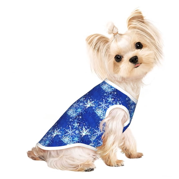 Dog Clothes for Small Dogs Magical Blue Snowflake Puppy Shirt Breathable Pet Clothing Doggie Clothes Small