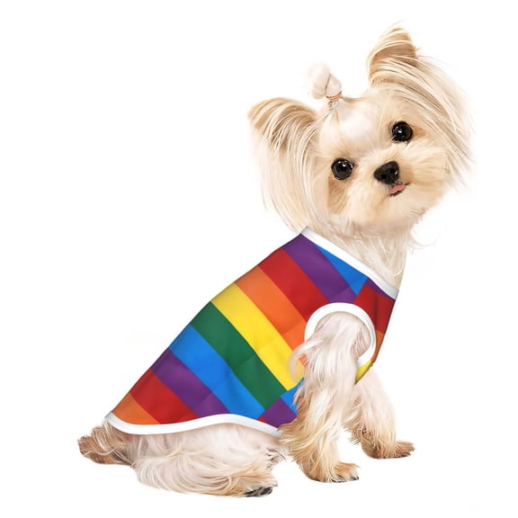 Dog Clothes for Small Dogs Rainbow Pride Flag Puppy Shirt Breathable Pet Clothing Doggie Clothes Small