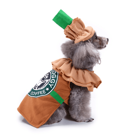 Dog Clothing, Cute Shirt for Puppy Clothes Terylene Breathable Stretchy Costumes (Coffee Puppy)