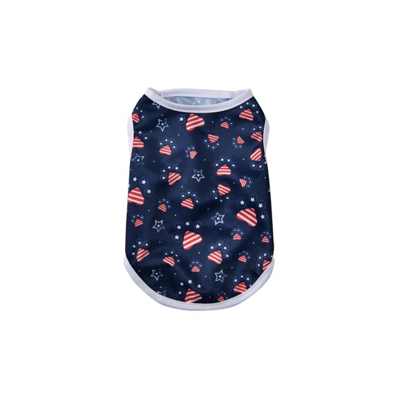 Dog Clothing, Us Flag, Fabric, Navy Blue, Xs Size, 1 Pc, Pet Flag Pattern Sleeveless, Summer Outings, Independence Day Parades
