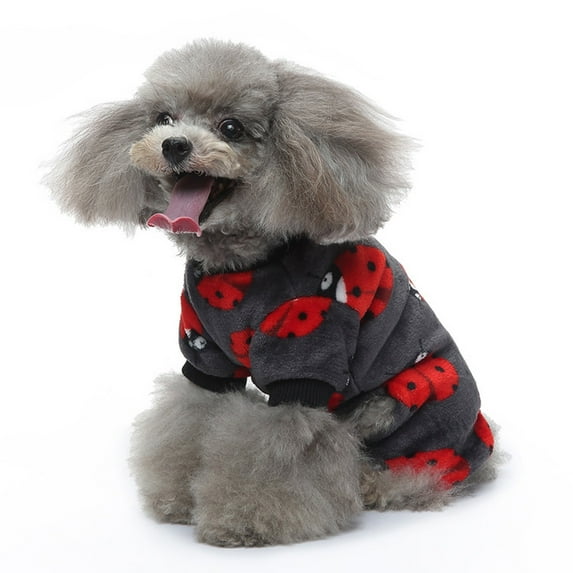 Dog Clothing for Small Dogs, Cute Dog Plaid Clothes Classic Warm Pet Pajamas with Harness Hole for Dogs Girls Boys Sweatshirt,Grey,XL