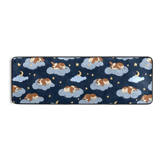 Dog Cloud Pattern Runner Rug 24x72 Inch Cushioned Non Slip Soft Absorbent Floor Mat