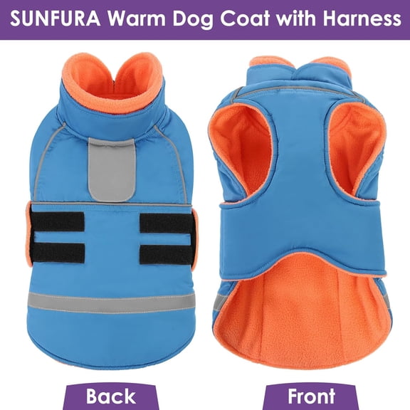 Dog Coat, Dog Winter Jacket, Warm Snow Jacket for Extra Large Dogs, Reflective Puffer Coats Waterproof Snowsuit for Great Dane, Turquoise XXX-Large