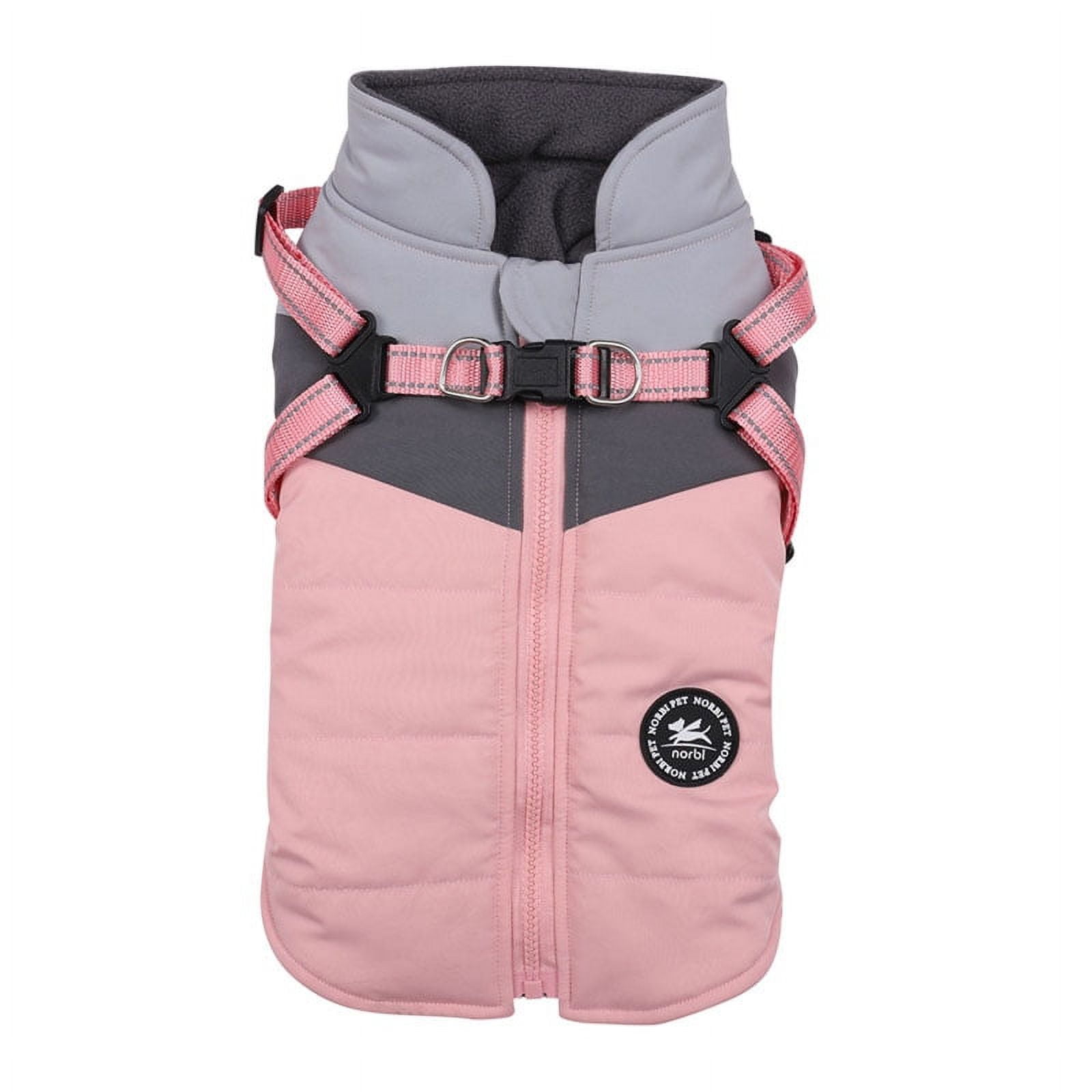 Dog Coat, Fleece Dog Vest with Harness Built in, Dog Cold Weather Coats ...