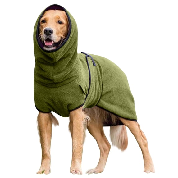 Dog Coat Pet Clothes Dog Towelling Drying Super Absorbent Robe Soft Quick Drying Cotton Sleepwear Coat Warm Apparel(Green,3XL)