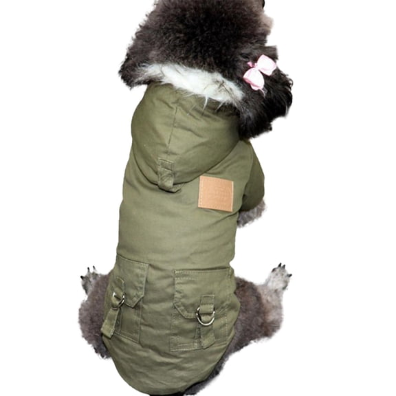 Dog Coat Small Dog Jacket Windproof Warm Padded Down Hoodie Snowsuit, Winter Dog Clothes for Cat Puppy Chihuahua Yorkie