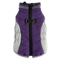 Dog Coat Warm Dog Jacket Winter Coat Paded Dog Vest Reflective Dog Cold Weather Coats With Built In Harness Windproof Dog Snow Jacket Clothes With Zipper Purple