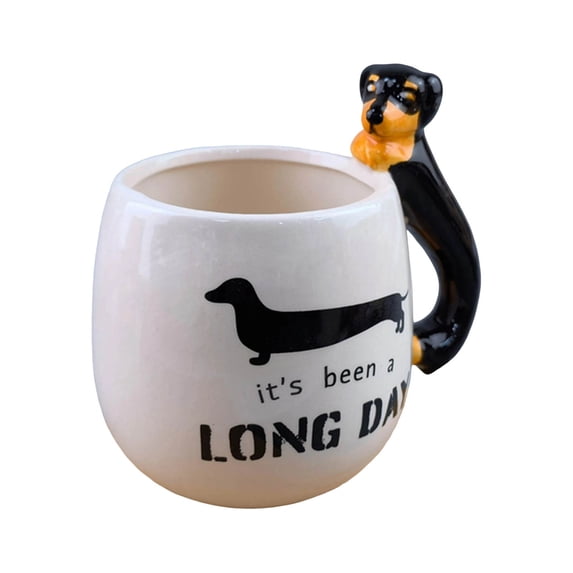 Dog Coffee Cup Cute Dog Shape Design Mug Handmade Figurine Mugs for Holiday and Birthday Gift for Animal Dogs Lovers (A)