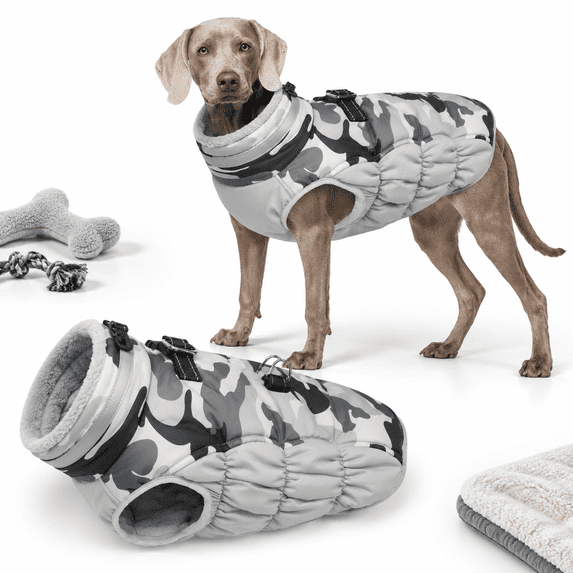 Dog Cold Weather Coats Reflective Warm Jacket With Harness - Walmart.com