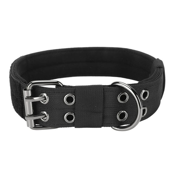 Dog Collar Adjustable Heavy Duty Buckle Pet Dog Collar with Hook and Loop for Medium and Large Dogs Black M